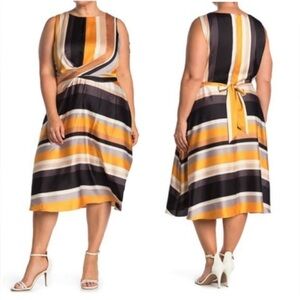 New London Times Sz 4 Striped Sleeveless Fit Flare